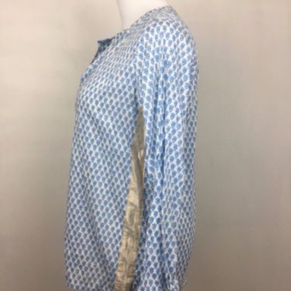 J.Crew Tall floral block-print tunic gold tape - Picture 3 of 6